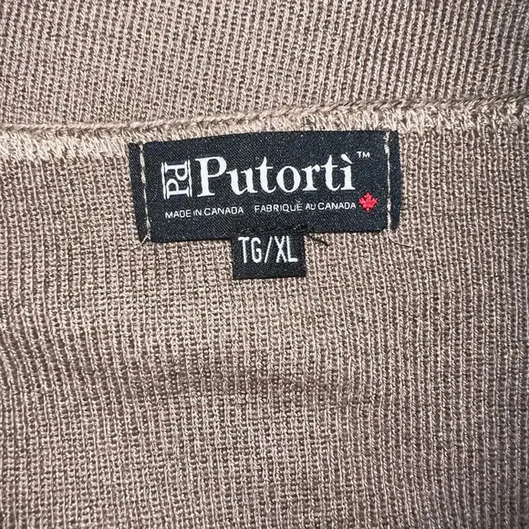 Putorti, made in Canada,contrast textures artist faux wooden buttons sweater - Picture 7 of 8